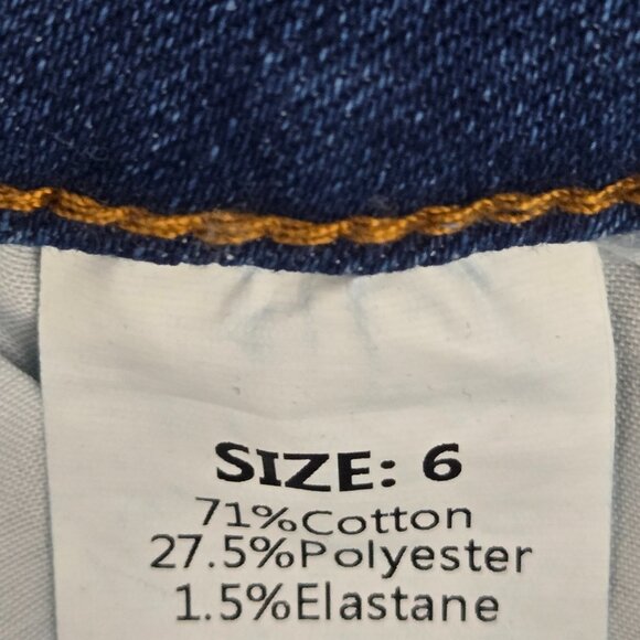 NWOT | Medium Wash Distressed Ripped Denim Ankle Skinny Jeans Raw Hem | Size 6 - Picture 4 of 5